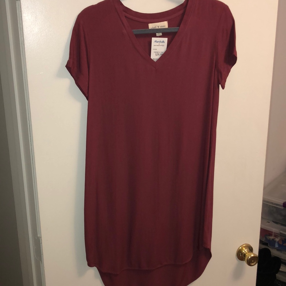CLOTH & STONE burgundy dress- NEW WITH TAGS